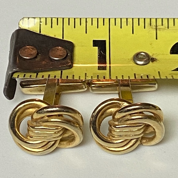 Vintage Golden High End ROPE Nautical Free Form Men’s Cufflinks MINTY - Picture 3 of 3